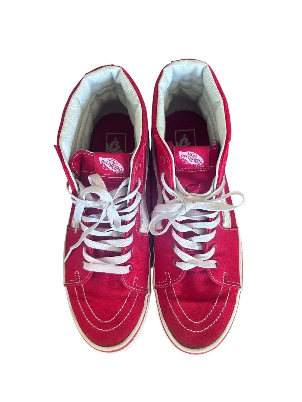 Vans SK8 Red & White High-Top Skate Sneakers Size Mens 11